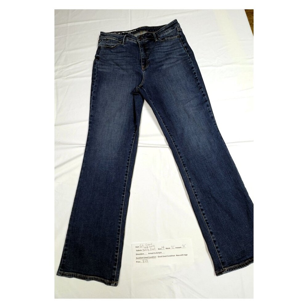 Talbots Curvy High Waist Barely Boot Jeans 14 Medium Wash